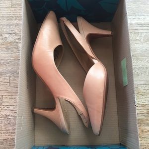 Anthropologie Nude Leather Heels